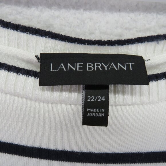 Lane Bryant Sweater Womens 2XL 22/24 Striped Floral Lace Hem Pullover Plus Size - Picture 5 of 10